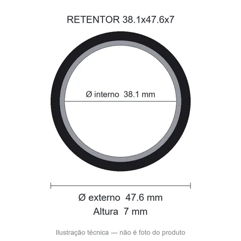 Retentor Automotivo 38,1 mm x 47,6 mm x 7 mm SAV 38,10x47,60x7 BA 02385