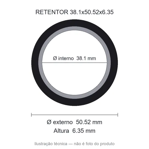 Retentor 38,1 mm x 50,52 mm x 6,35 mm SAV 38,10x50,52x6,35 BAG 5516