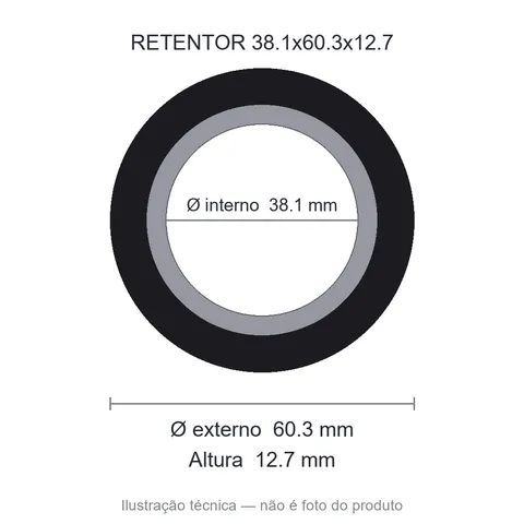 Retentor Agrícola 38,1 mm x 60,3 mm x 12,7 mm SAV 38,10x60,30x12,70 BAG 00049
