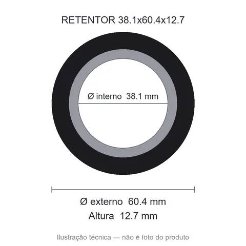 Retentor Automotivo 38,1 mm x 60,4 mm x 12,7 mm - 01854 BRG 38,1x60,4x12,7