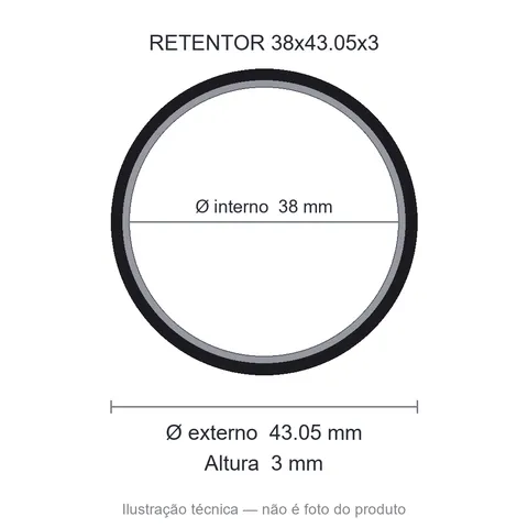 Retentor 38 mm x 43,05 mm x 3 mm SAV 38x43,05x3 7596 BA