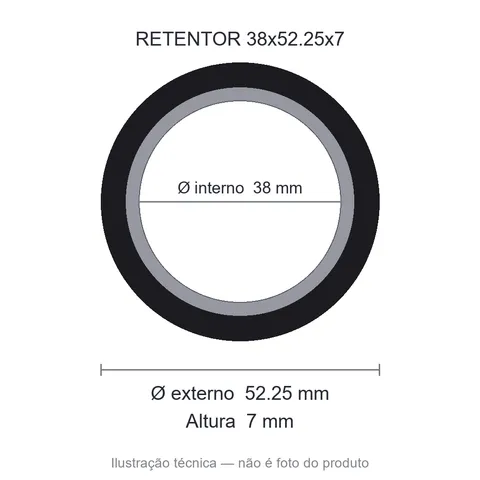 Retentor 38 mm x 52,25 mm x 7 mm SAV 38x52,25x7 NBR 7528