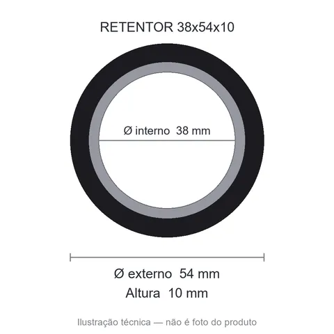 Retentor 38 mm x 54 mm x 10 mm - 02051 BR 38x54x10