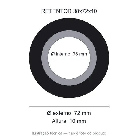 Retentor 38 mm x 72 mm x 10 mm ZSG 38x72x10 BRG 44668