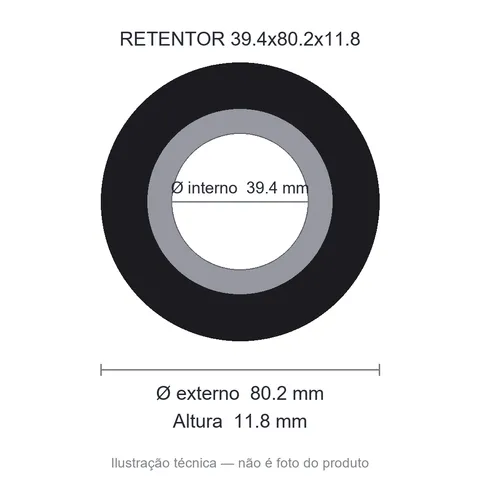 Retentor 39,4 mm x 80,2 mm x 11,8 mm ARCA 39,40x80,20x11,80 BAGE-01660