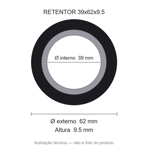 Retentor 39 mm x 62 mm x 9,5 mm SAV 39x62x9,50 NBR 7730