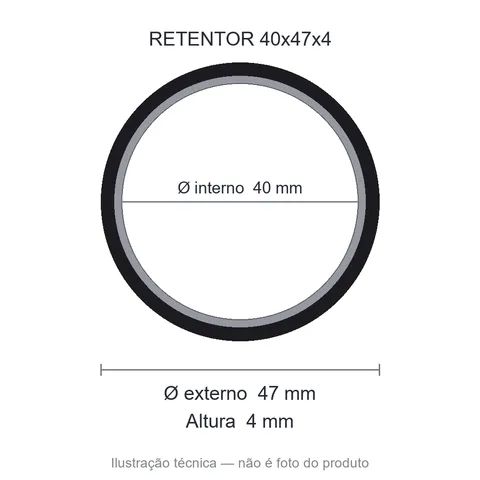 Retentor 40 mm x 47 mm x 4 mm NOK 40x47x4 BRG NBR