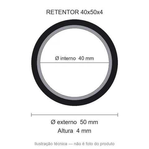 Retentor 40 mm x 50 mm x 4 mm NORD 40x50x4 BRG NBR