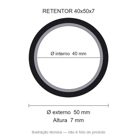 Retentor 40 mm x 50 mm x 7 mm ZSG 40x50x7 BRG