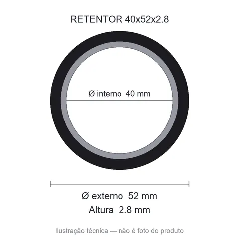 Retentor 40 mm x 52 mm x 2,8 mm - 02212 40x52x2,8 BRGE