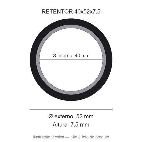 Retentor 40 mm x 52 mm x 7,5 mm SAV 40x52x7,50 NBR- 01988