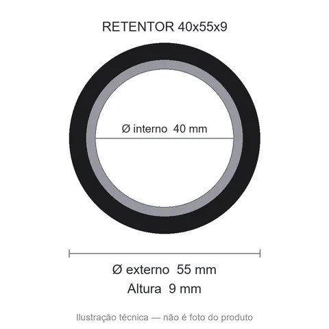 Retentor 40 mm x 55 mm x 9 mm SAV 40x55x9 Silicone(mvq)- 7844