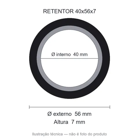 Retentor 40 mm x 56 mm x 7 mm SAV 40x56x7 7647 NBR
