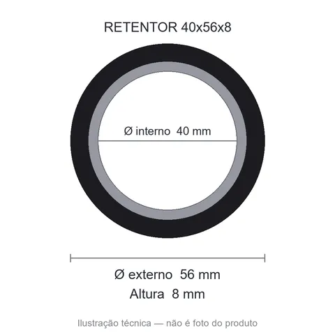 Retentor 40 mm x 56 mm x 8 mm TECH 40x56x8 BRG