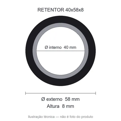 Retentor 40 mm x 58 mm x 8 mm ZSG 40x58x8 BRG 44427