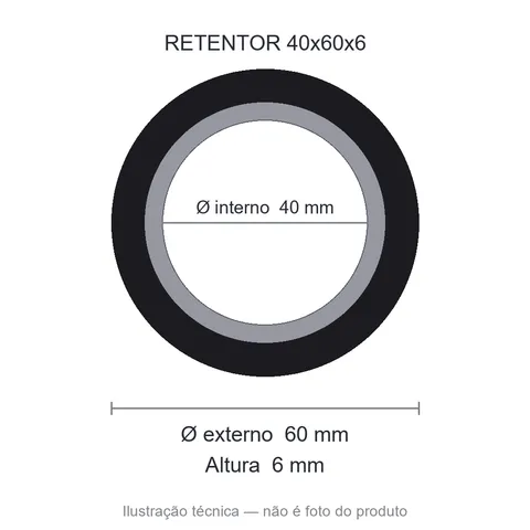 Retentor 40 mm x 60 mm x 6 mm NORD 40x60x06 BRGF