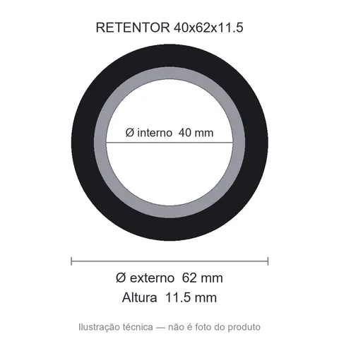 Retentor Agrícola 40 mm x 62 mm x 11,5 mm - 01109 BRG 40x62x11,5