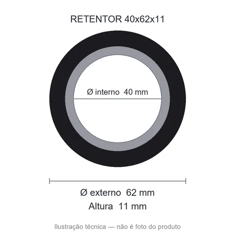 Retentor 40 mm x 62 mm x 11 mm NOK 40x62x11 44526 TCN AP2388E