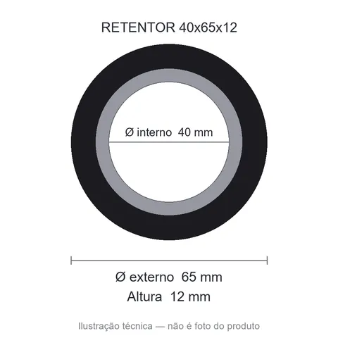 Retentor 40 mm x 65 mm x 12 mm ZSG 40x65x12 BRG 44746