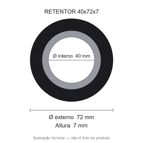 Retentor 40 mm x 72 mm x 7 mm - 40x72x7 BRG