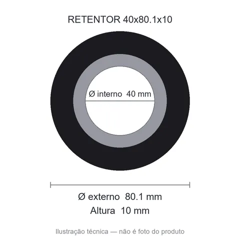 Retentor Agrícola 40 mm x 80,1 mm x 10 mm - 40x80,10x10 00913 BR