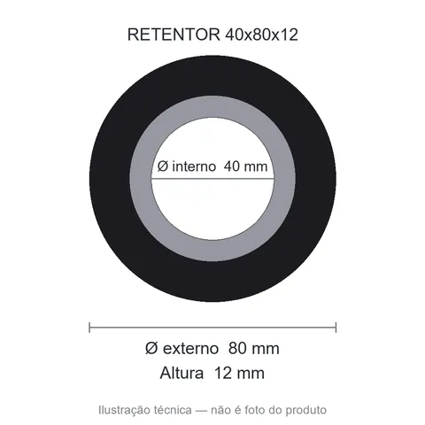 Retentor 40 mm x 80 mm x 12 mm ZSG 40x80x12 BRG 44437
