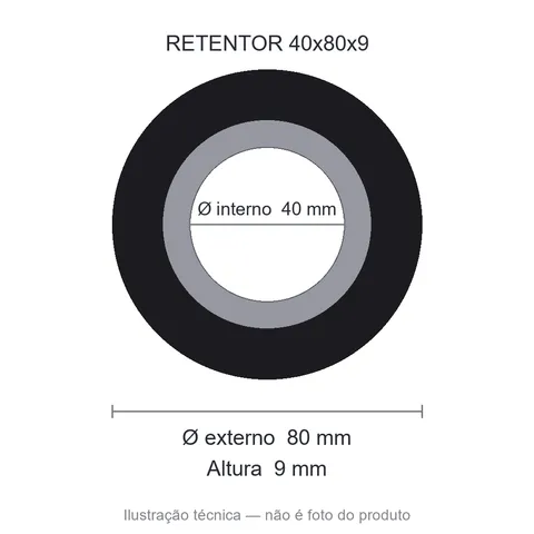 Retentor 40 mm x 80 mm x 9 mm ZSG 40x80x9 BRG 44732