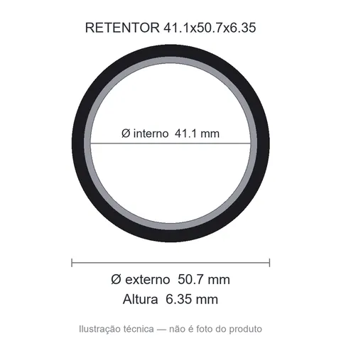 Retentor Industrial 41,1 mm x 50,7 mm x 6,35 mm SAV 41,10x50,70x6,35 BAG 03161