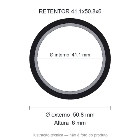 Retentor 41,1 mm x 50,8 mm x 6 mm - 41,10x50,80x6 -5141 BA