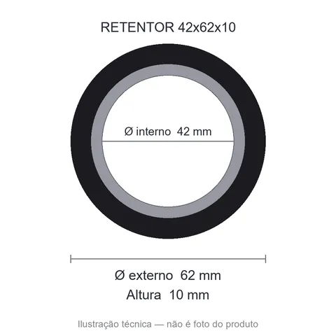 Retentor 42 mm x 62 mm x 10 mm SAV 42x62x10 BRG NBR