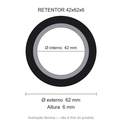 Retentor 42 mm x 62 mm x 6 mm NORD 42x62x6 Babsl Viton