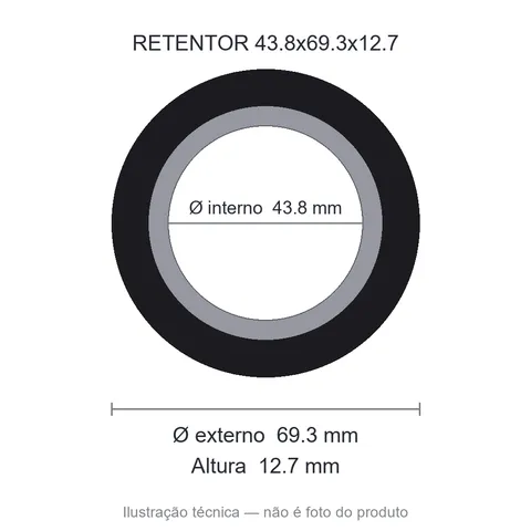 Retentor 43,8 mm x 69,3 mm x 12,7 mm SAV 43,80x69,30x12,70 BAG- 00093