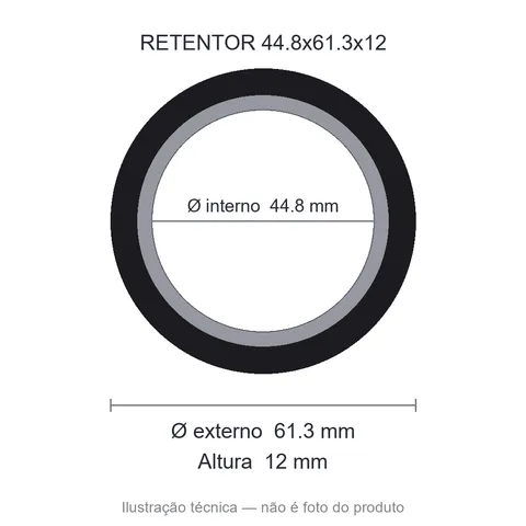 Retentor 44,8 mm x 61,3 mm x 12 mm SAV 44,80x61,30x12,00 BA 00012