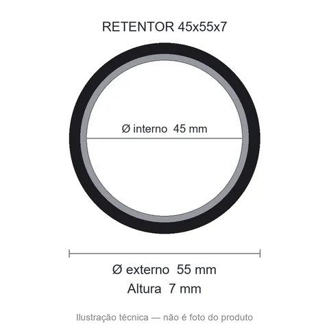 Retentor 45 mm x 55 mm x 7 mm ZSG 45x55x7 NBR