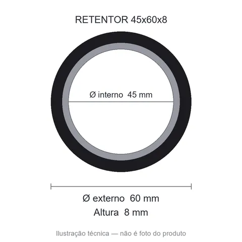 Retentor 45 mm x 60 mm x 8 mm ZSG 45x60x8 BRG