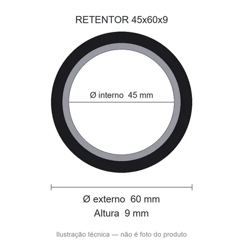 Retentor Automotivo 45 mm x 60 mm x 9 mm - 45x60x9 01911 BRE