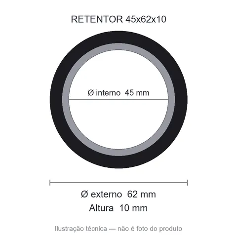 Retentor 45 mm x 62 mm x 10 mm ZSG 45x62x10 BRGF