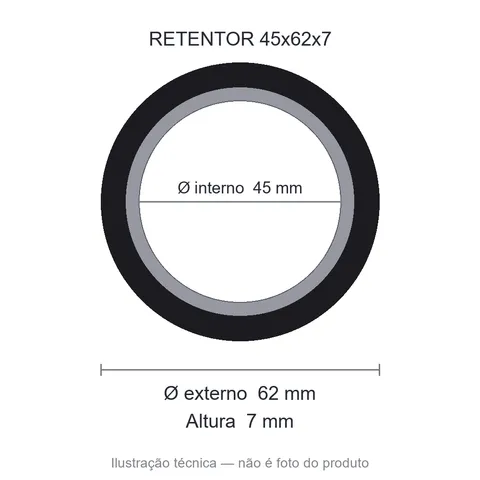 Retentor 45 mm x 62 mm x 7 mm ZSG 45x62x7 BRG