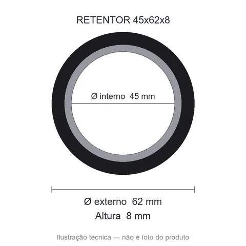 Retentor 45 mm x 62 mm x 8 mm SAV 45x62x8 7963