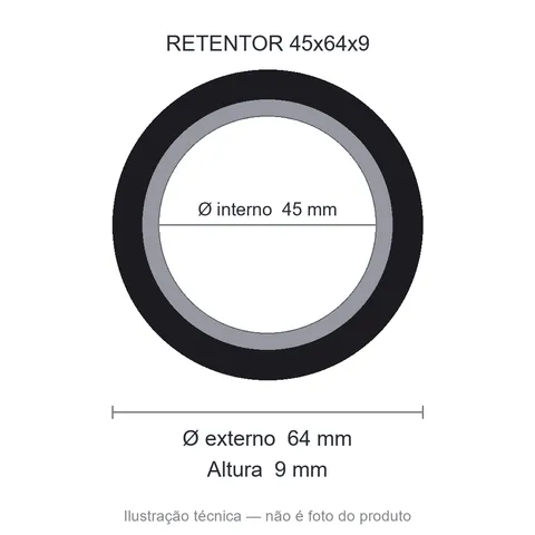Retentor Automotivo 45 mm x 64 mm x 9 mm SAV 45x64x9 NBR 01711