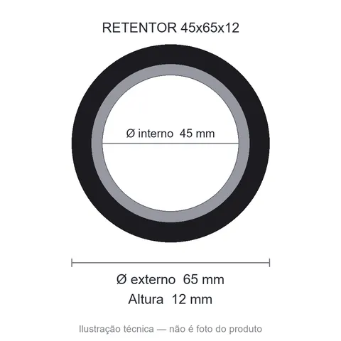 Retentor Industrial 45 mm x 65 mm x 12 mm SAV 45x65x12 -01344 BR