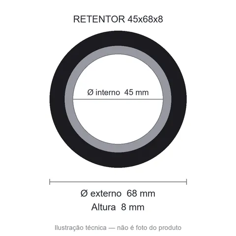 Retentor 45 mm x 68 mm x 8 mm NOK 45x68x8 TCN AP2668G