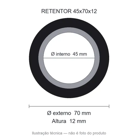 Retentor 45 mm x 70 mm x 12 mm NORD 45x70x12 BRG