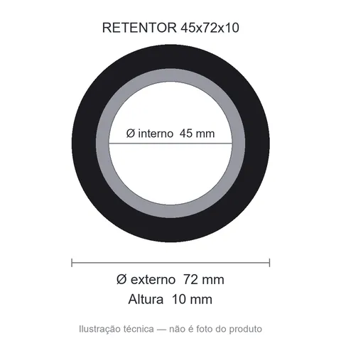 Retentor 45 mm x 72 mm x 10 mm SAV 45x72x10 NBR- 5144