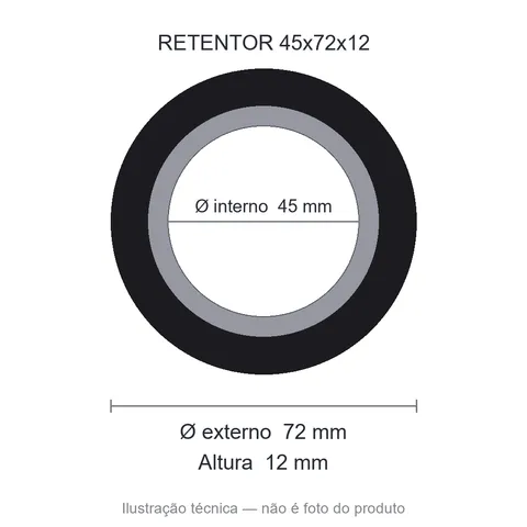 Retentor 45 mm x 72 mm x 12 mm ZSG 45x72x12 BRG