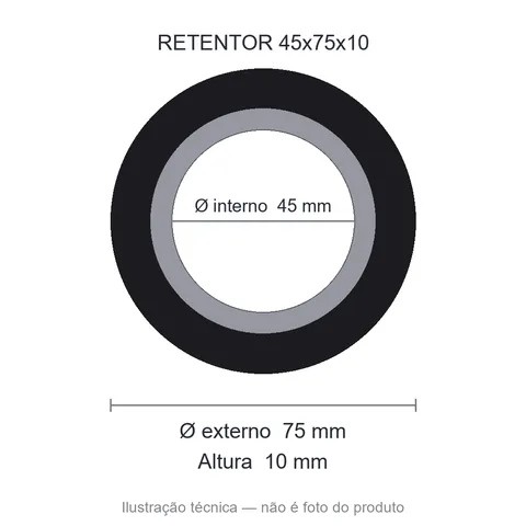 Retentor 45 mm x 75 mm x 10 mm ZSG 45x75x10 BR