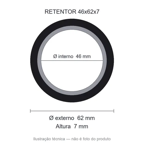 Retentor Automotivo 46 mm x 62 mm x 7 mm ARCA 46x62x7 00302