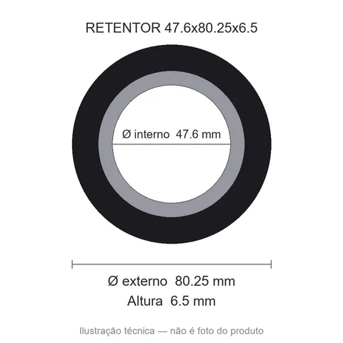 Retentor 47,6 mm x 80,25 mm x 6,5 mm SAV 47,60x80,25x6,50/16,50 NBR 7410