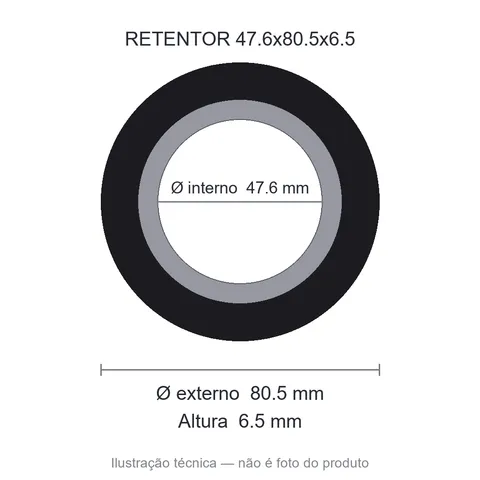 Retentor Automotivo 47,6 mm x 80,5 mm x 6,5 mm - 02201 BAGP 47,6x80,5x6,5