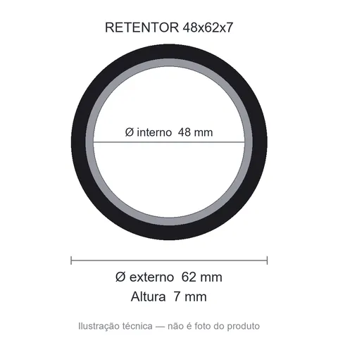 Retentor 48 mm x 62 mm x 7 mm NORD 48x62x7 BRG
